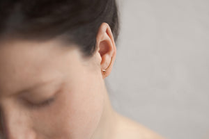 Twig ear climber, sterling silver modern earring